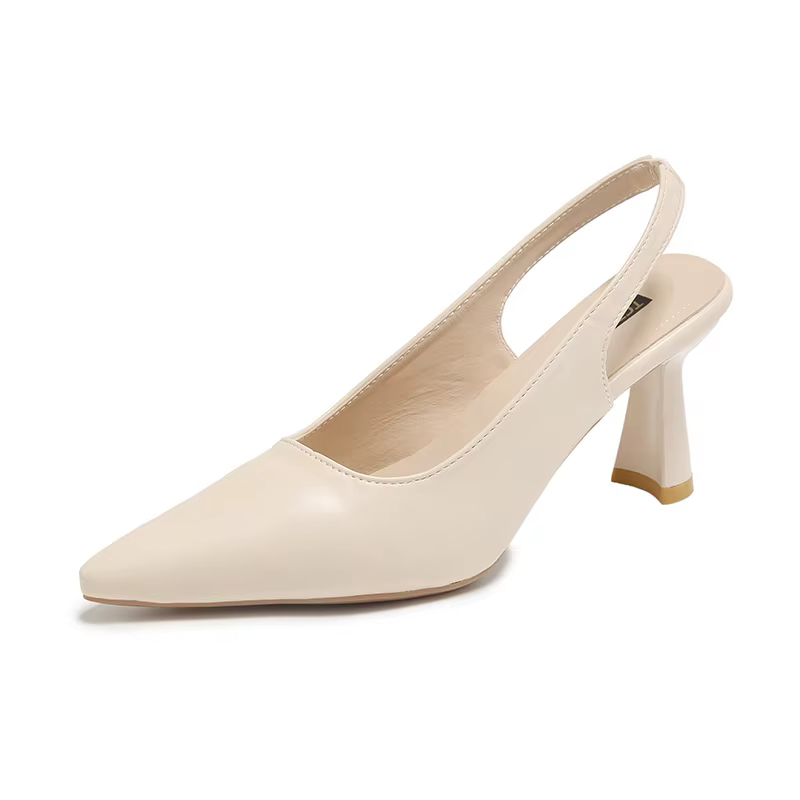 Sandales à talons hauts pour femmes, style français, bout pointu, à boucle, semelle en caoutchouc co