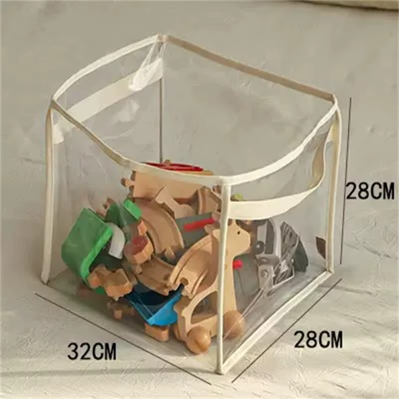 Panier de rangement pour jouets d'enfants Homefish, boîte de rangement transparente, jouets en peluc