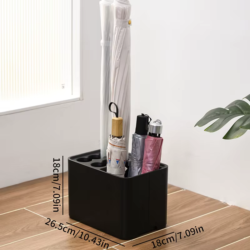 Porte-parapluie avec bac d'égouttage, adapté au rangement peu encombrant dans le coin du passage d'e