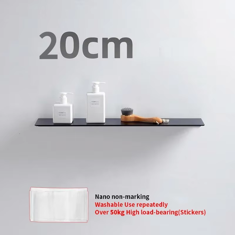 Étagère sans perçage, porte-shampooing, mur de salle de bains flottant blanc noir, organisateur de b