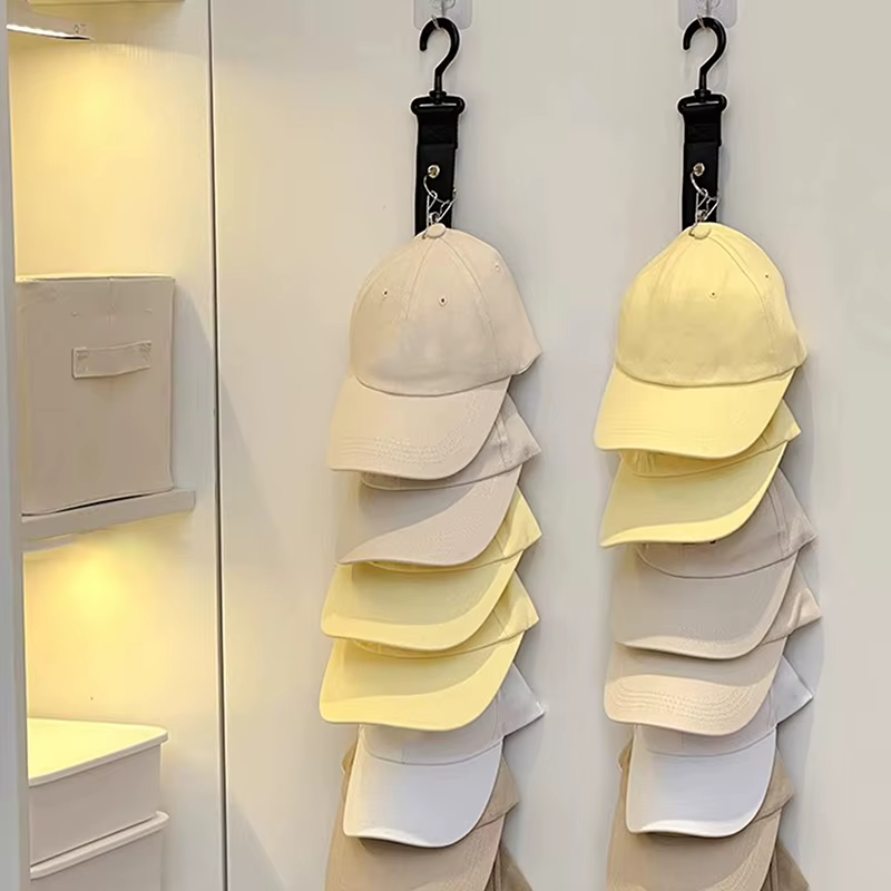 Organisateur de rangement pour casquettes de baseball avec huit pinces, support mural pour casquette