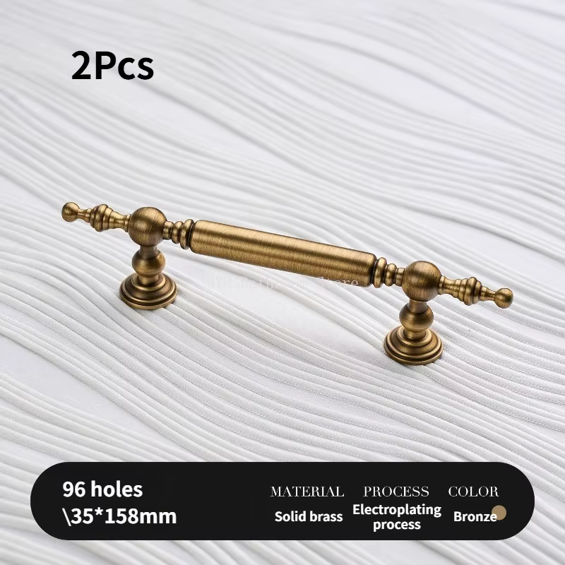 Poignées longues en laiton massif de style rétro français, petits boutons pour armoire, tiroir, meub