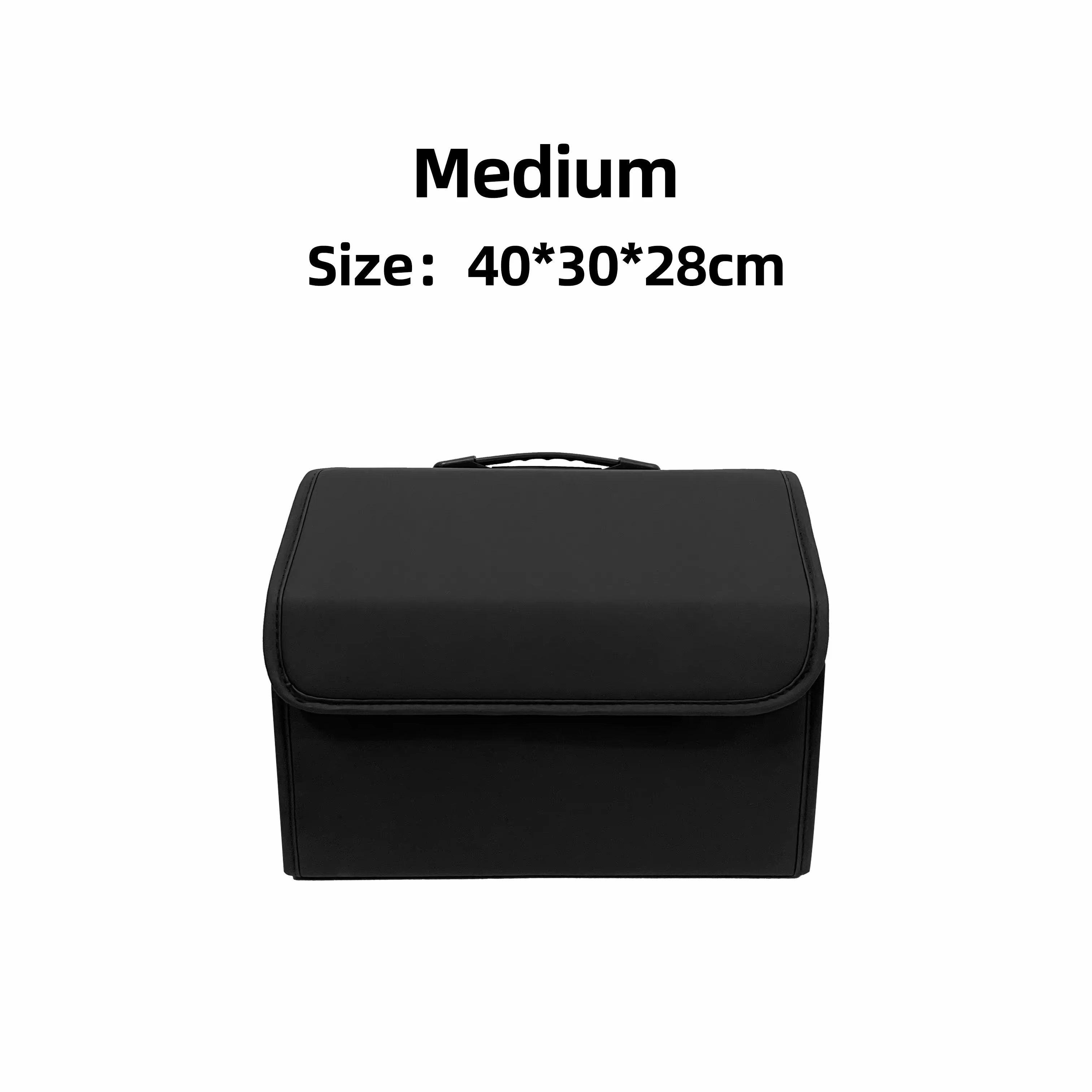 Boîte de rangement en cuir PU, organisateur de rangement de coffre de voiture pliable polyvalent, or