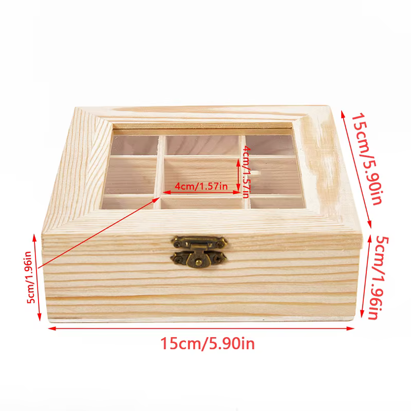 Boîte de rangement à 9 compartiments, organisateur de sachets de sucre en bois, conteneur de sachets