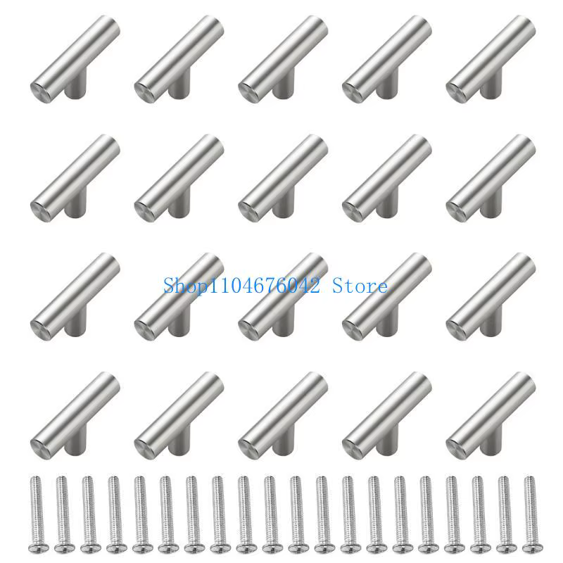5asd Lot 20 boutons d'armoire, boutons tiroir, boutons commode en acier inoxydable, 5,1 longueur