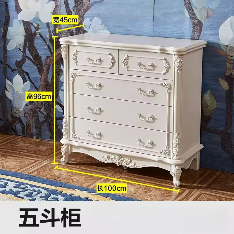 Commode de style européen LTT, armoire de chevet pour chambre à coucher, en bois massif, de luxe, av