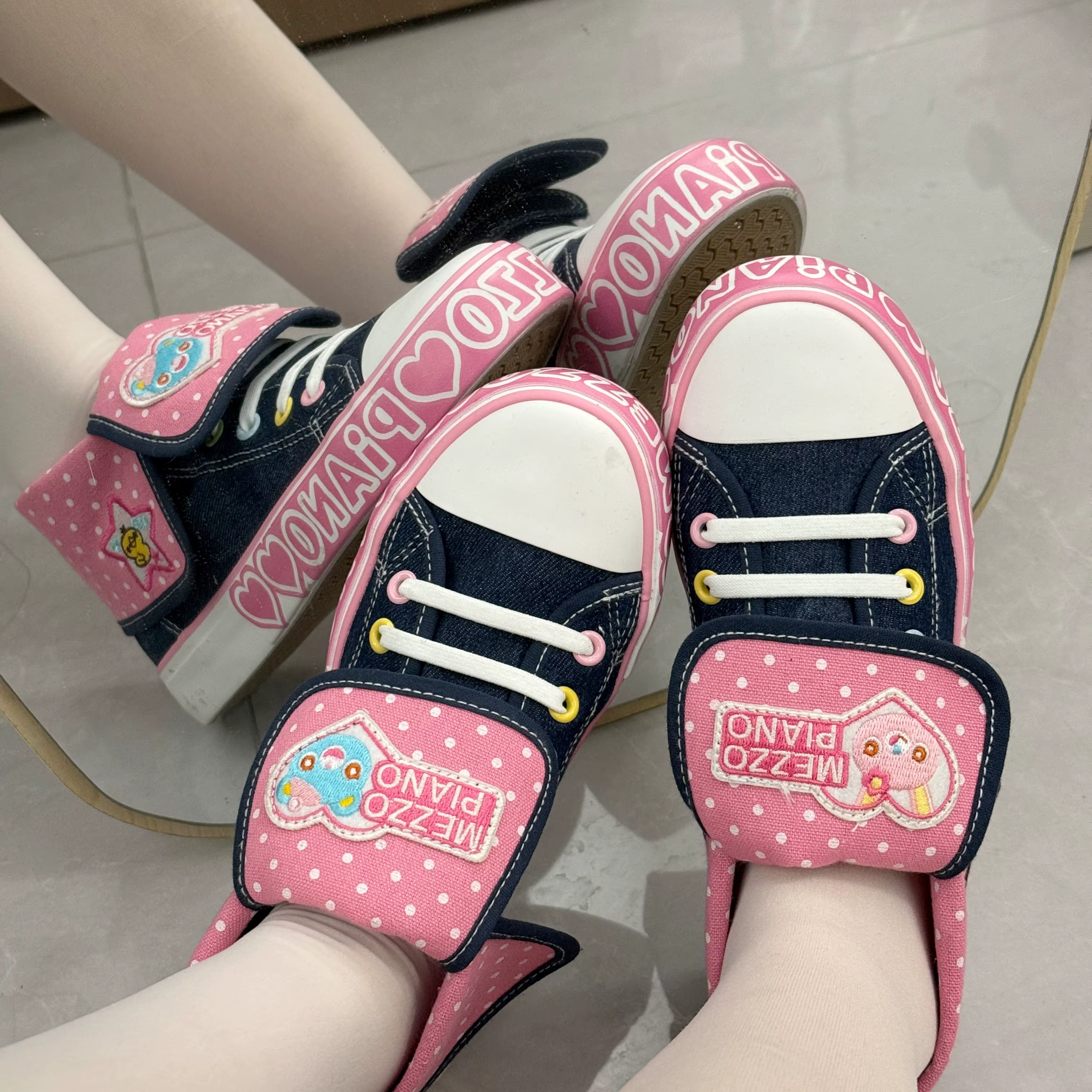 Chaussures en toile décontractées pour étudiantes, style japonais original, broderie de dessins anim
