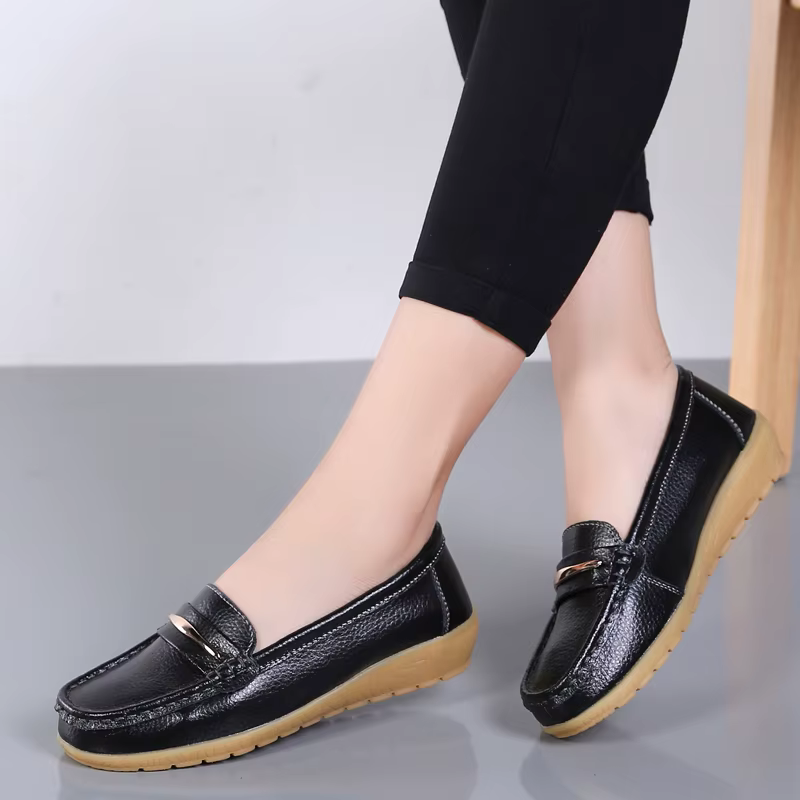 2025 nouvelles chaussures en cuir véritable femme sans lacet femmes mocassins femmes mocassins print