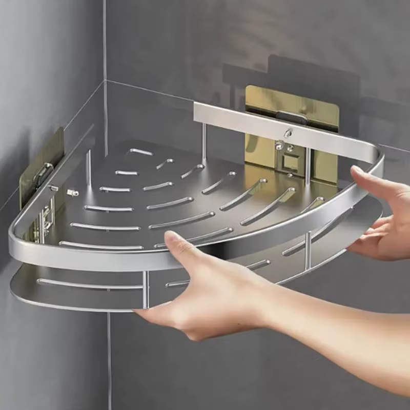 Support de rangement mural en aluminium pour salle de bain, étagère de rangement multifonctionnelle 