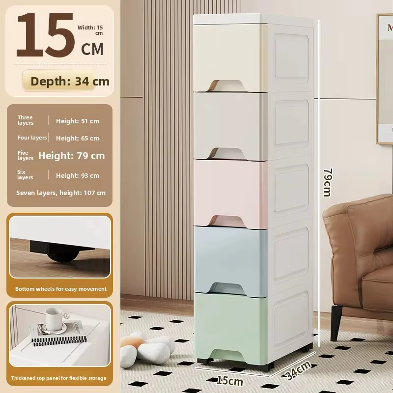 Boîte de rangement étroite pour cuisine, salle de bain, organisateur, bac de rangement mince, placar