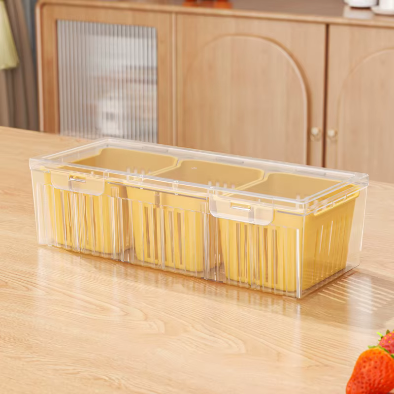 Organisateur de stockage de réfrigérateur résistant aux aliments, pour gingembre, cebollins, oignons