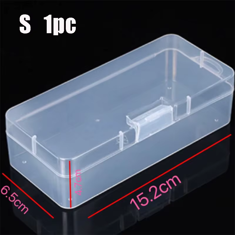 Boîte de rangement rectangulaire transparente S/M/L, boîte vide avec boucle en plastique, conteneur 