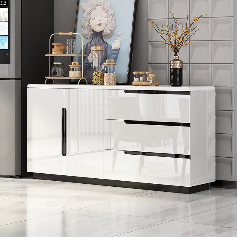 Buffet Vintage moderne en bois massif avec tiroirs, Design de luxe Simple pour salle à manger, salon
