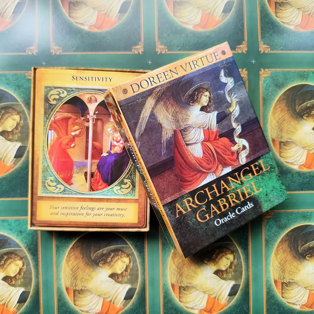 12 cartes Oracle de l'archange Gabriel de 8,7 cm avec boîte rigide
