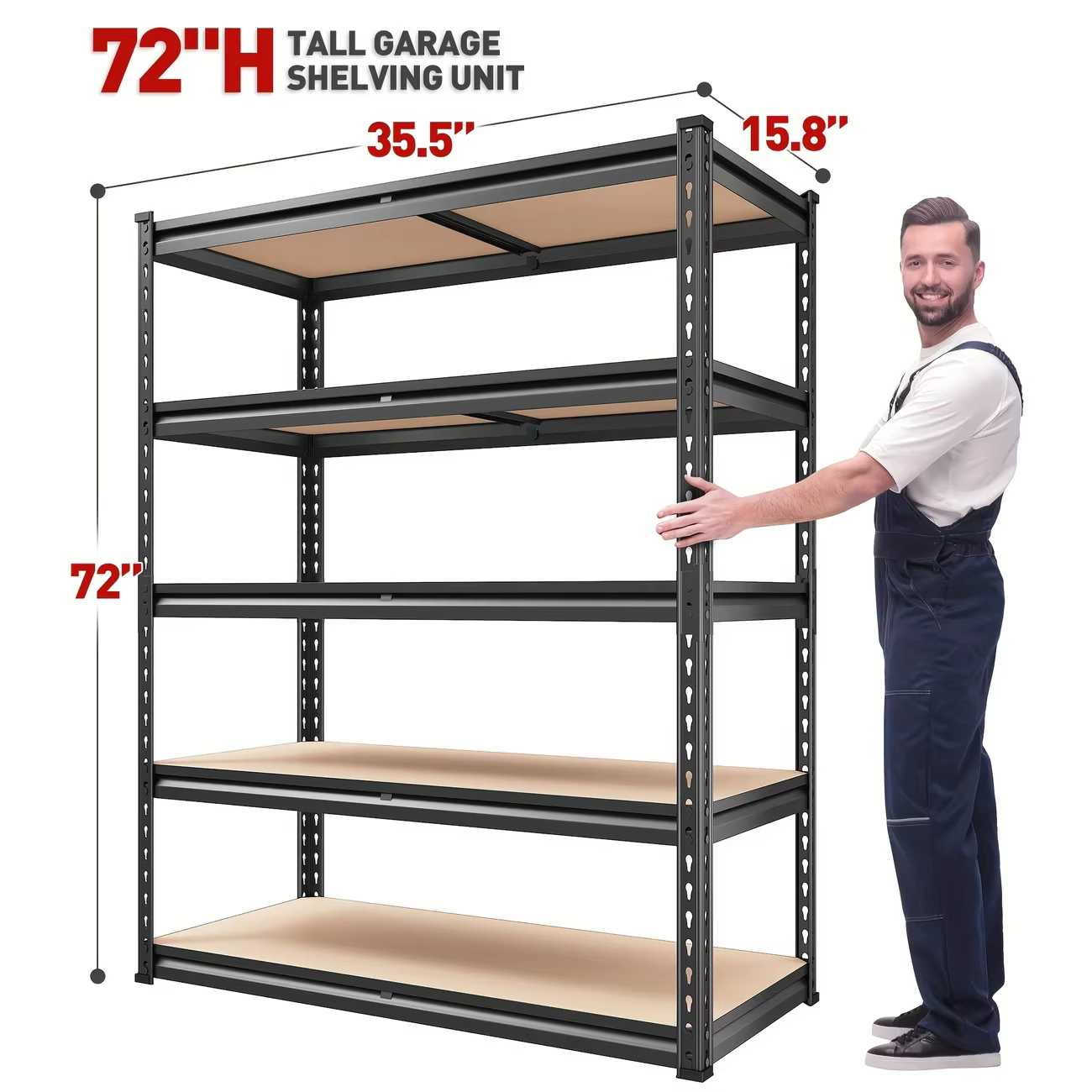 Étagères de rangement pour Garage 2000LBS, étagères robustes à 5 niveaux, unités en métal pour étagè