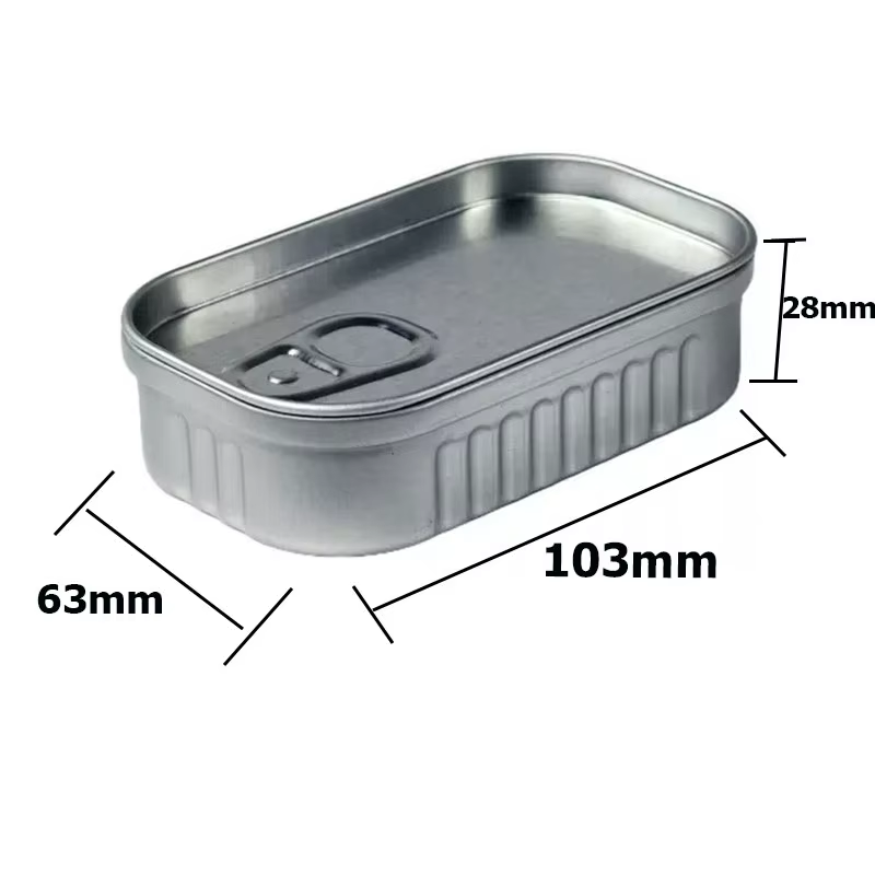 Lot de 5 boîtes de conserve vides pour sardines, boîtes de rangement en fer métallique rectangulaire