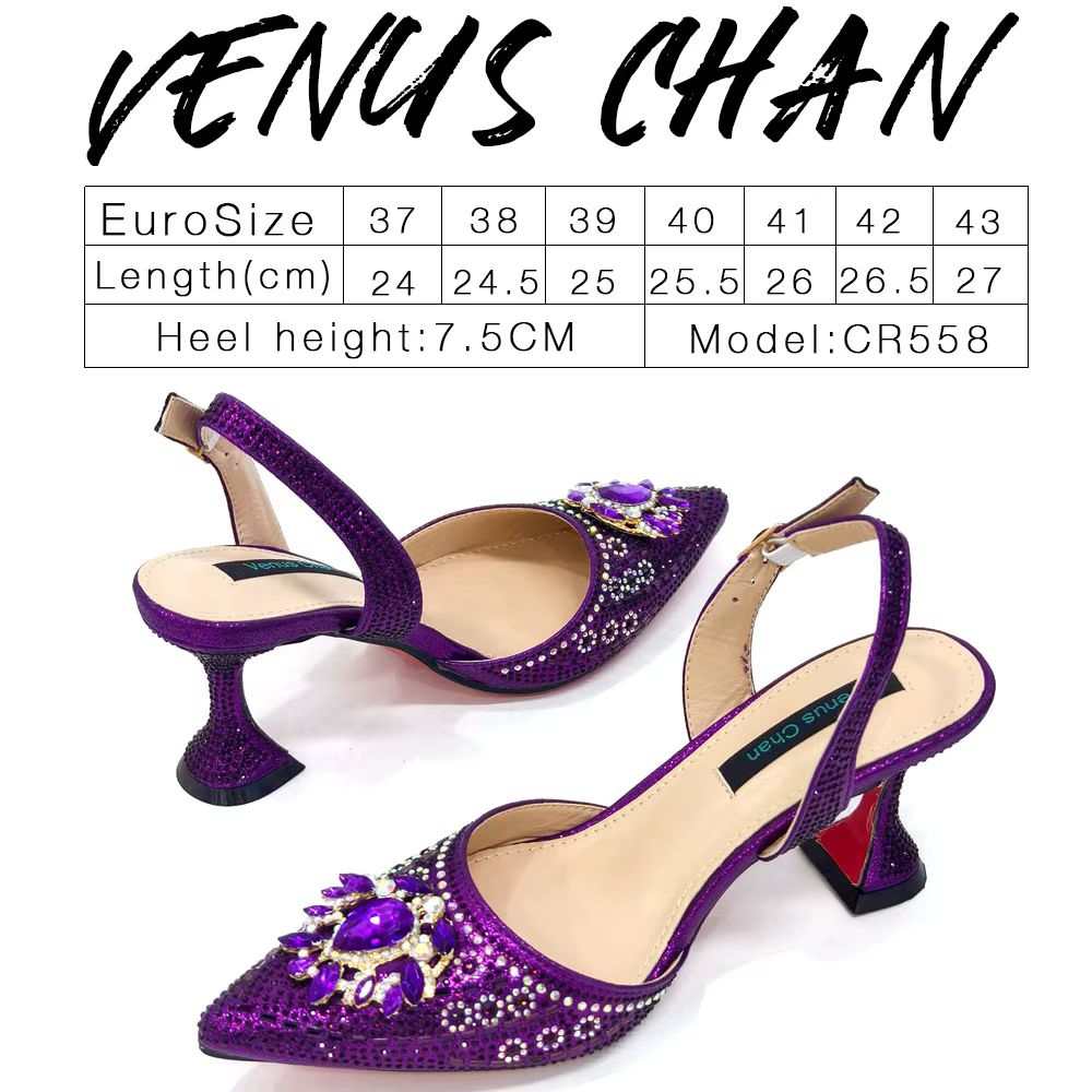 Venus Chan-Ensemble de Chaussures et Sac à Talons Hauts pour Femme, Design Populaire Africain, Style