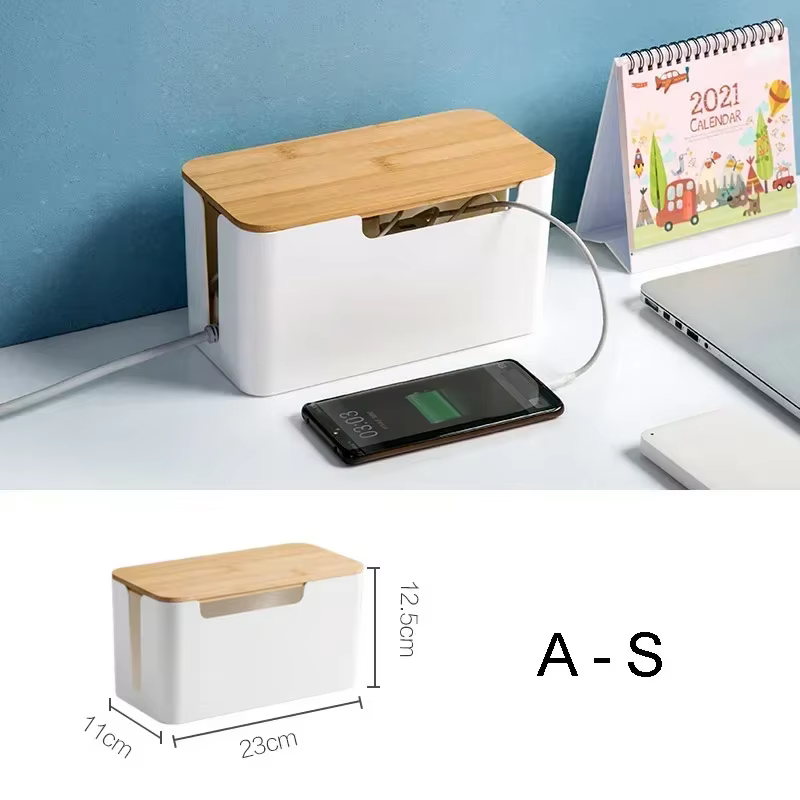 Boîte de rangement de câbles, boîtier de fil de multiprise, bac de rangement de ligne réseau domesti