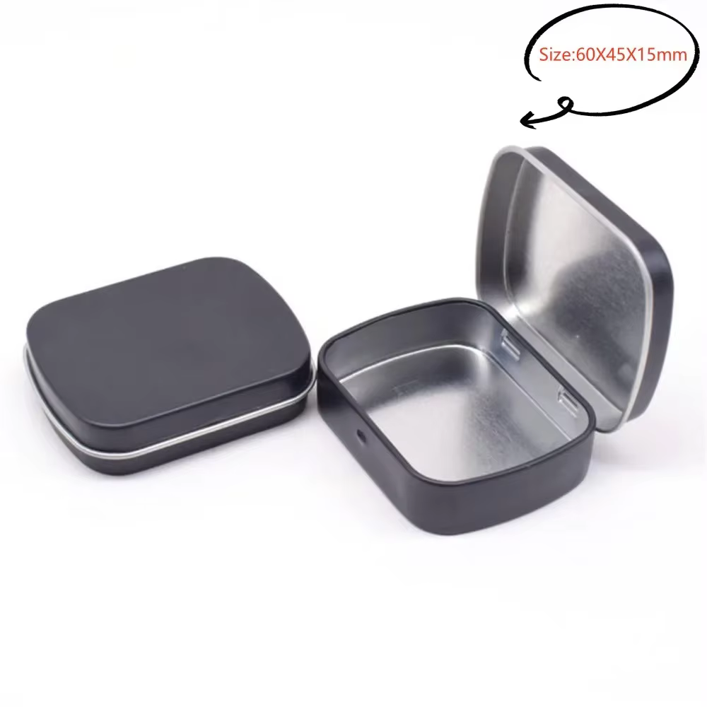 Nouvelles boîtes de rangement en étain carrées, petites boîtes en métal pour le rangement - boîte en