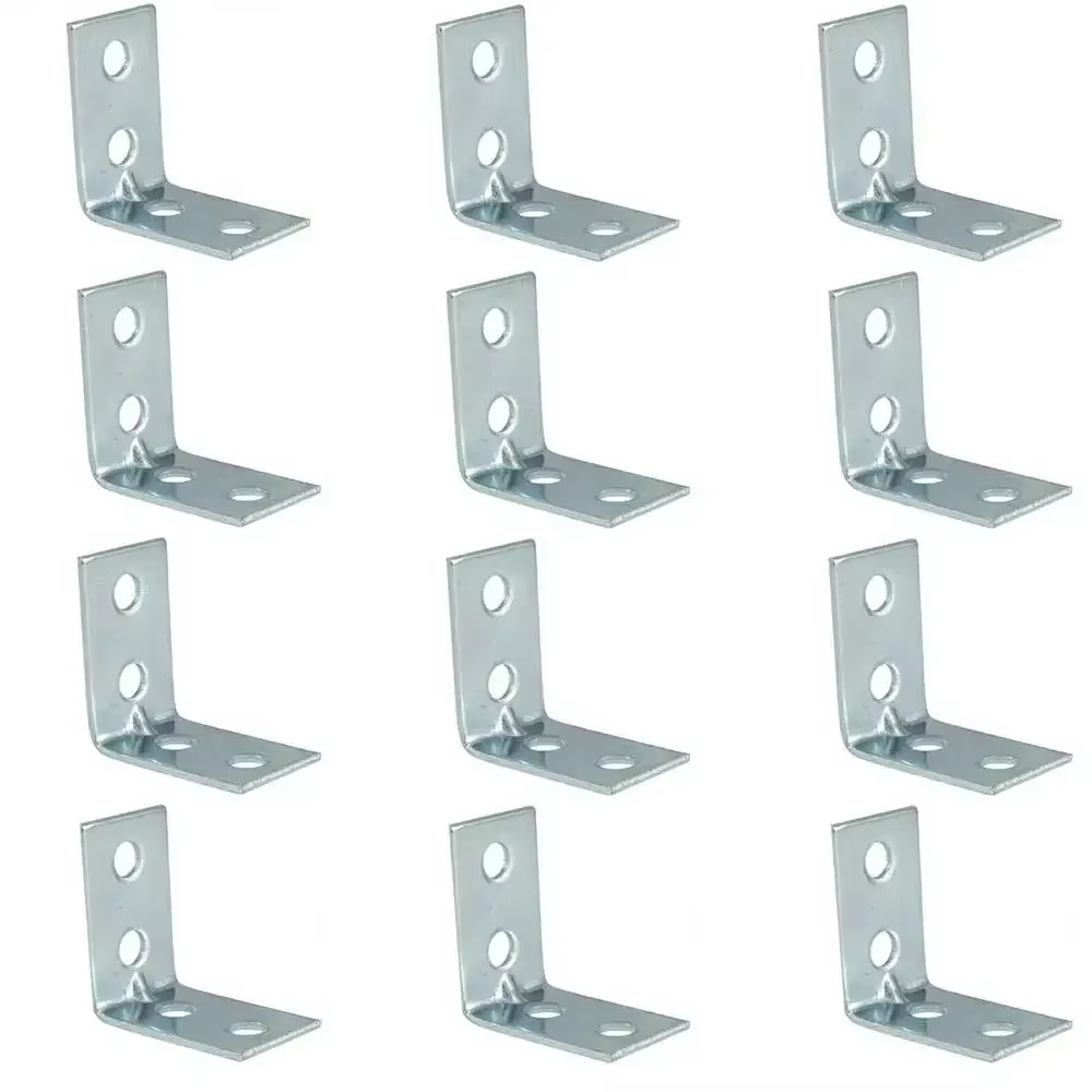 Supports d'angle en forme de L, 12 pièces, attelles d'angle en métal, support mural pour étagère à t