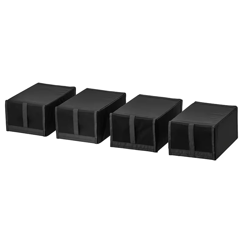 Boîte de rangement en tissu pour baskets, 4 pièces, boîte à chaussures combinée empilable, étui plia