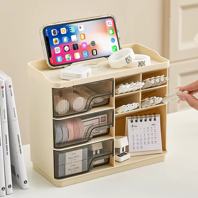 UFORU – boîte de rangement de bureau à tiroir multicouche, organisateur de papeterie de bureau à ven