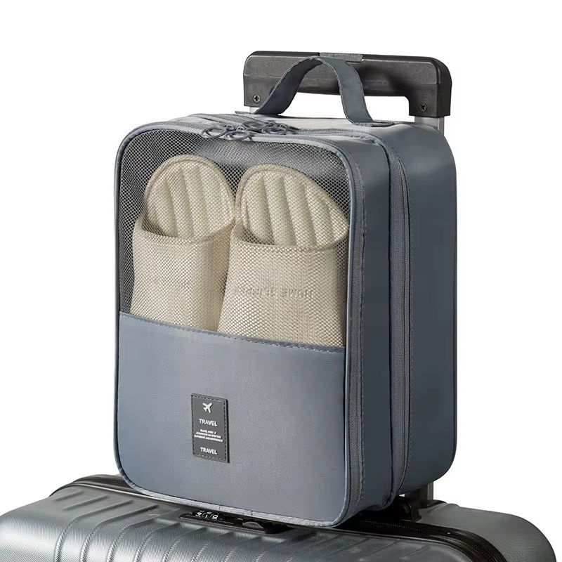 Sac à chaussures à trois couches, sac de rangement portable pour voyages d'affaires, tissu sergé res
