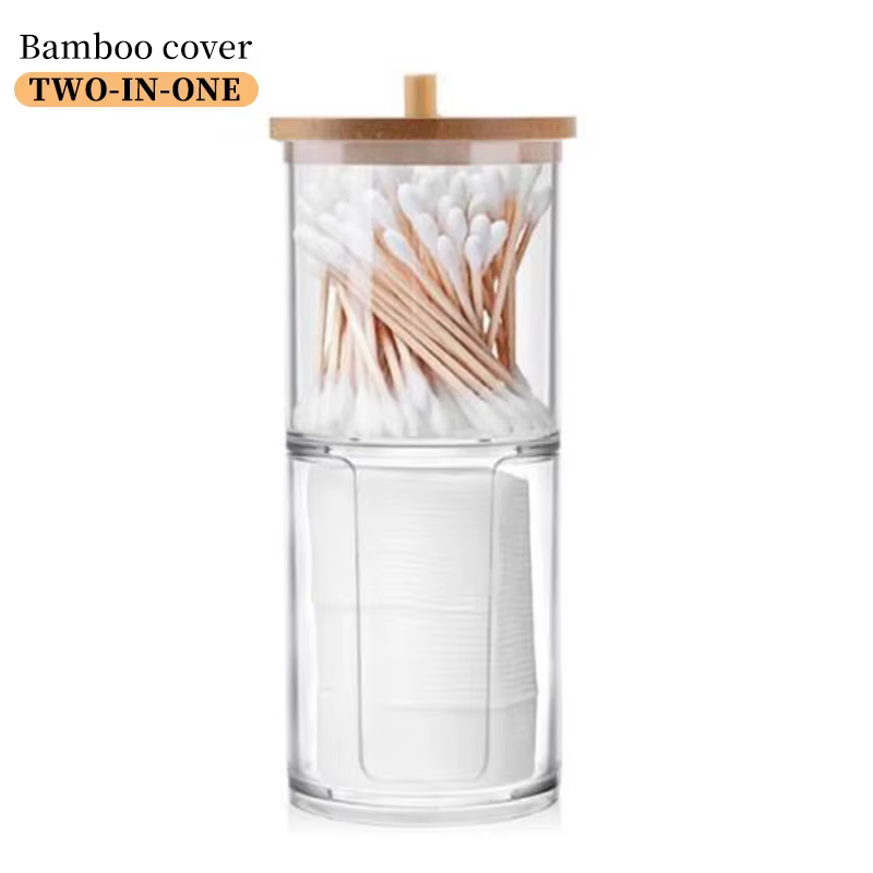 Boîte de rangement pour coton-tige, conteneur circulaire Portable 2 en 1, stockage de bouffées de co