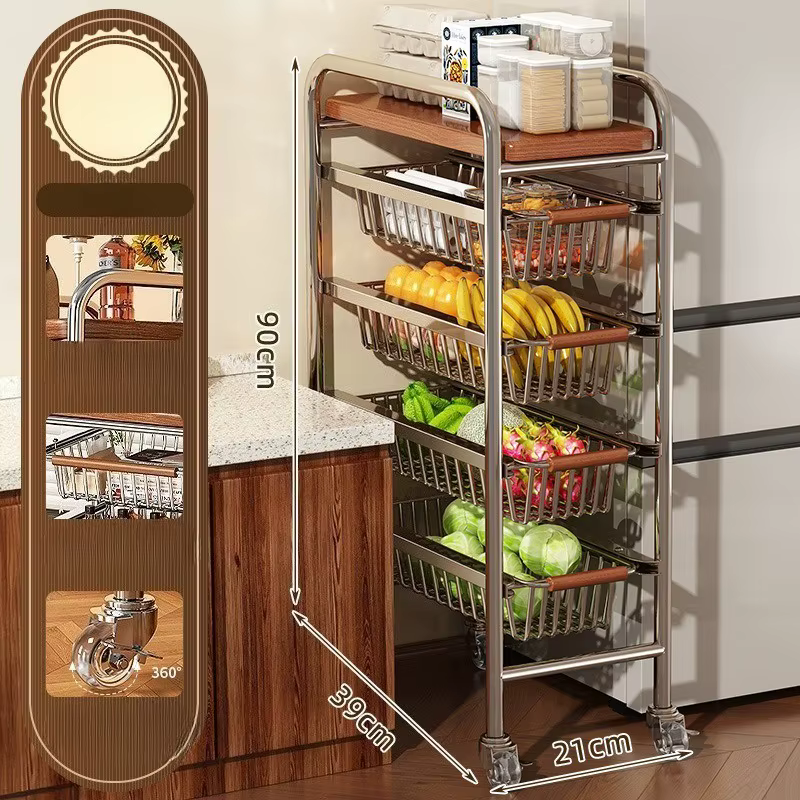 Étagère de rangement de cuisine, supports coulissants modernes, support d'organisation d'angle, étag