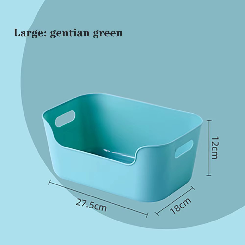 Lot de 3 paniers de rangement en plastique, bacs organisateurs de 3 tailles avec poignée intégrée, c