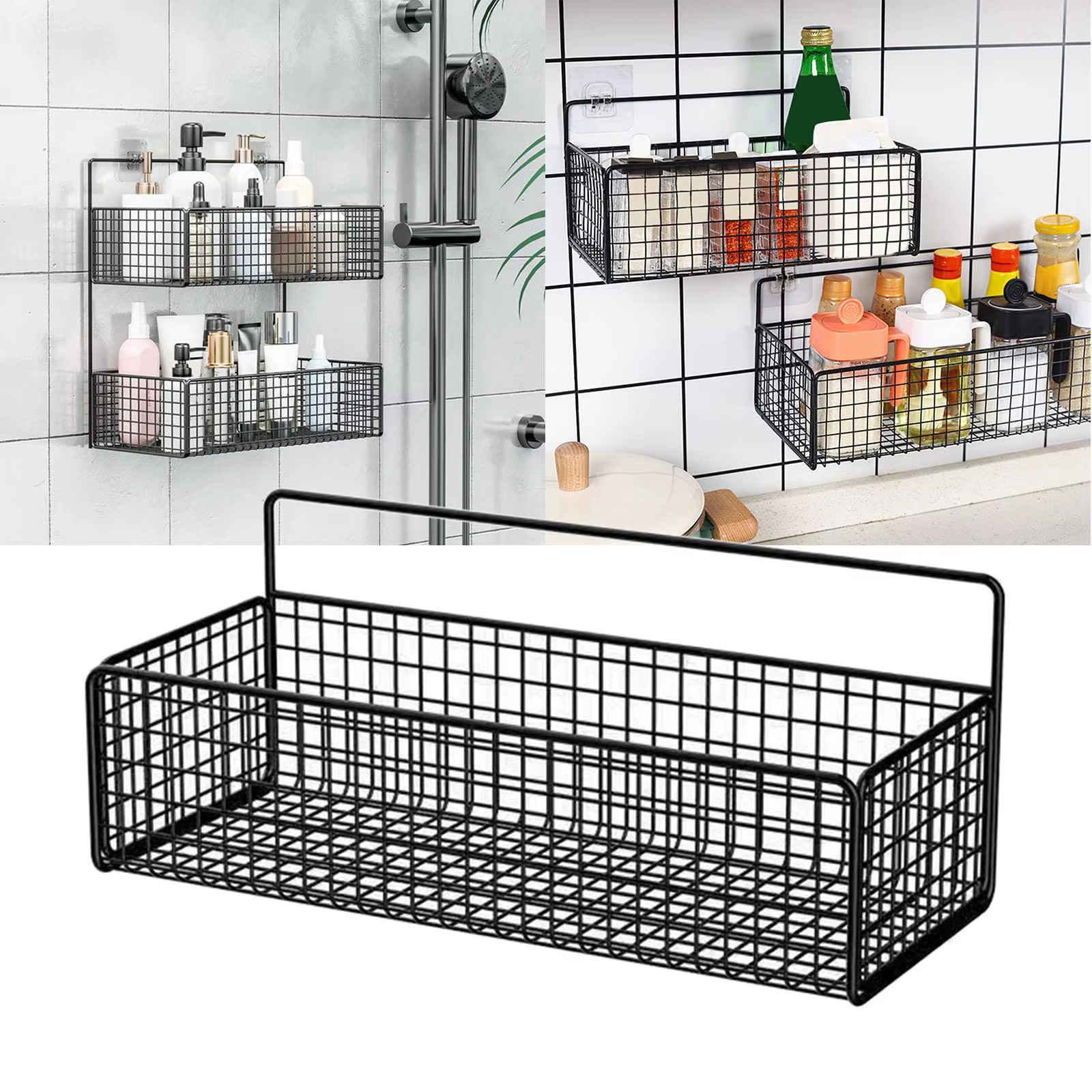 Panier de rangement mural en fil de fer, panier organisateur multi-usages pour la maison, la cuisine