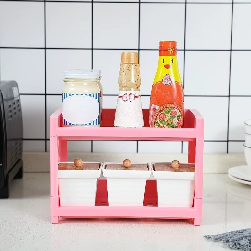 Étagère de rangement en plastique Double couche, organisateur de bureau pour fournitures de bureau, 