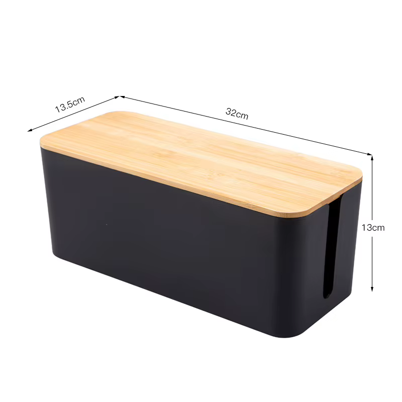 Socket Boîte De Rangement Antipoussière Haute Qualité Imitation Teck Couverture Câble Gestionnaire O