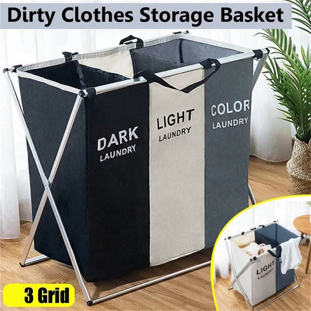 1-3 grilles panier à linge pliable vêtements sales organisateur salle de bain panier de rangement ét