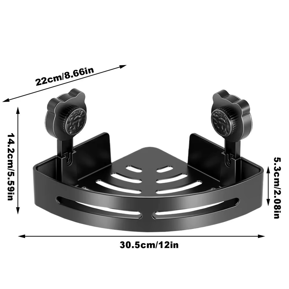 Étagère d'angle de douche ABS, support de rangement mural à ventouse, sans perceuse, organisateur d'