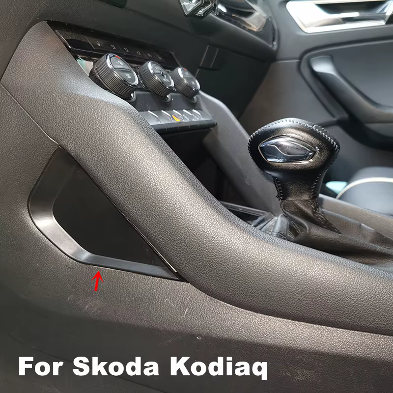 Boîte de rangement de contrôle central de style de voiture, étui pour Skoda Karoq 2x