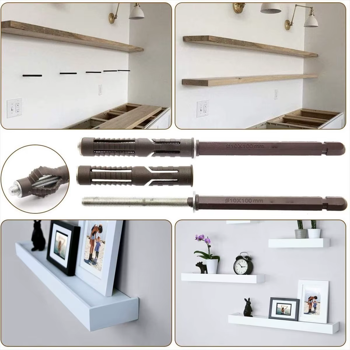 [CLOS] 8 pièces support d'étagère flottant dissimulé supports d'étagères muraux Supports pour bricol