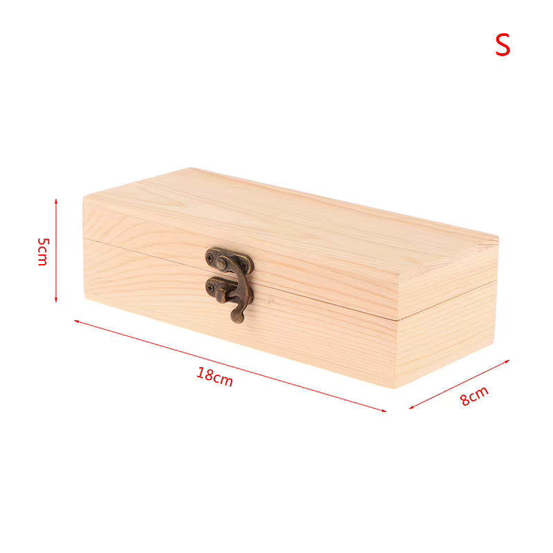 Boîte de rangement rectangulaire en bois, organisateur, mallette de rangement en bois, conteneur de