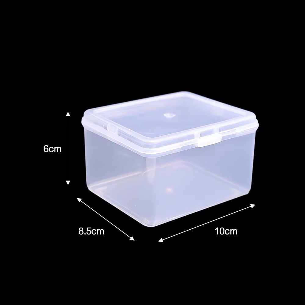 Boîte de Rangement Polyvalente en Plastique avec Couvercle, Petit Conteneur pour Objets, Forme Recta