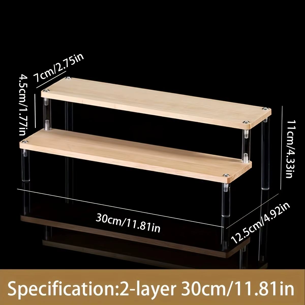 Étagère de présentation transparente en bois, étagère de rangement pour parfums, étagère de décorati