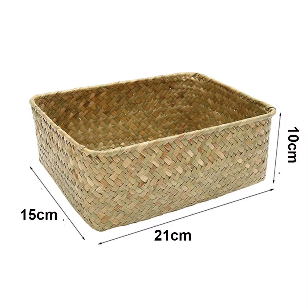 Boîte de rangement de fruits cosmétiques, panier de pique-nique, panier tissé en jonc de mer, panier