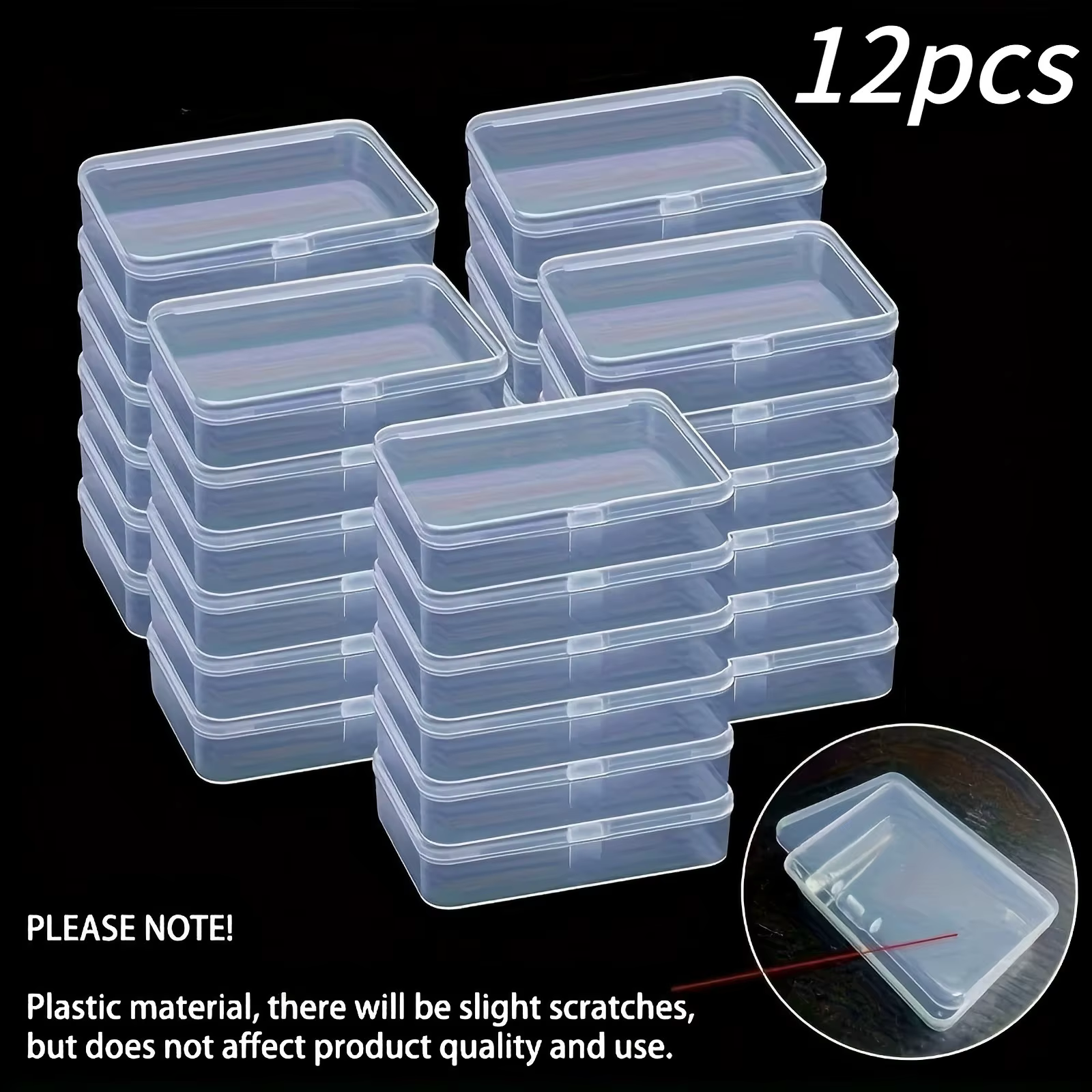 Ensemble de 12 boîtes de rangement transparentes en plastique PP, contenants durables avec fermeture