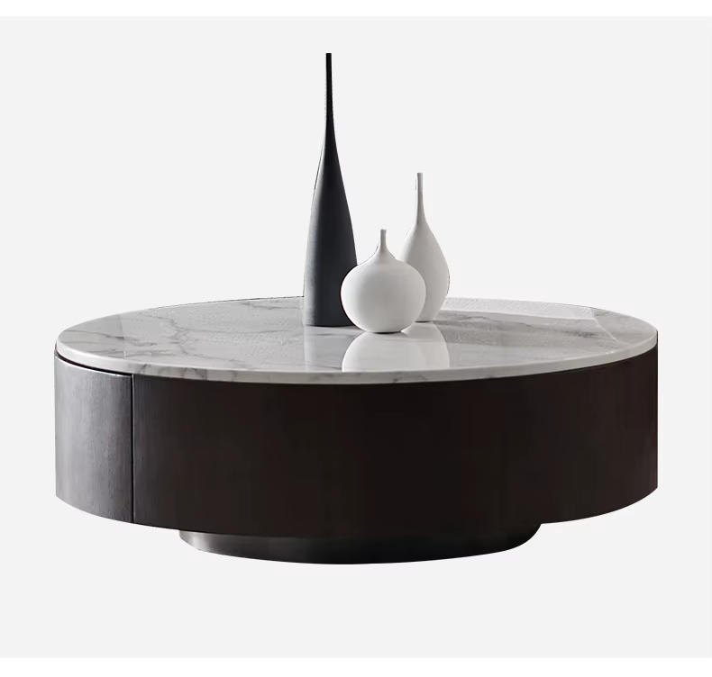 Table à thé ronde en marbre, meuble TV, rangement pour la maison, salon, minimaliste moderne, luxe d