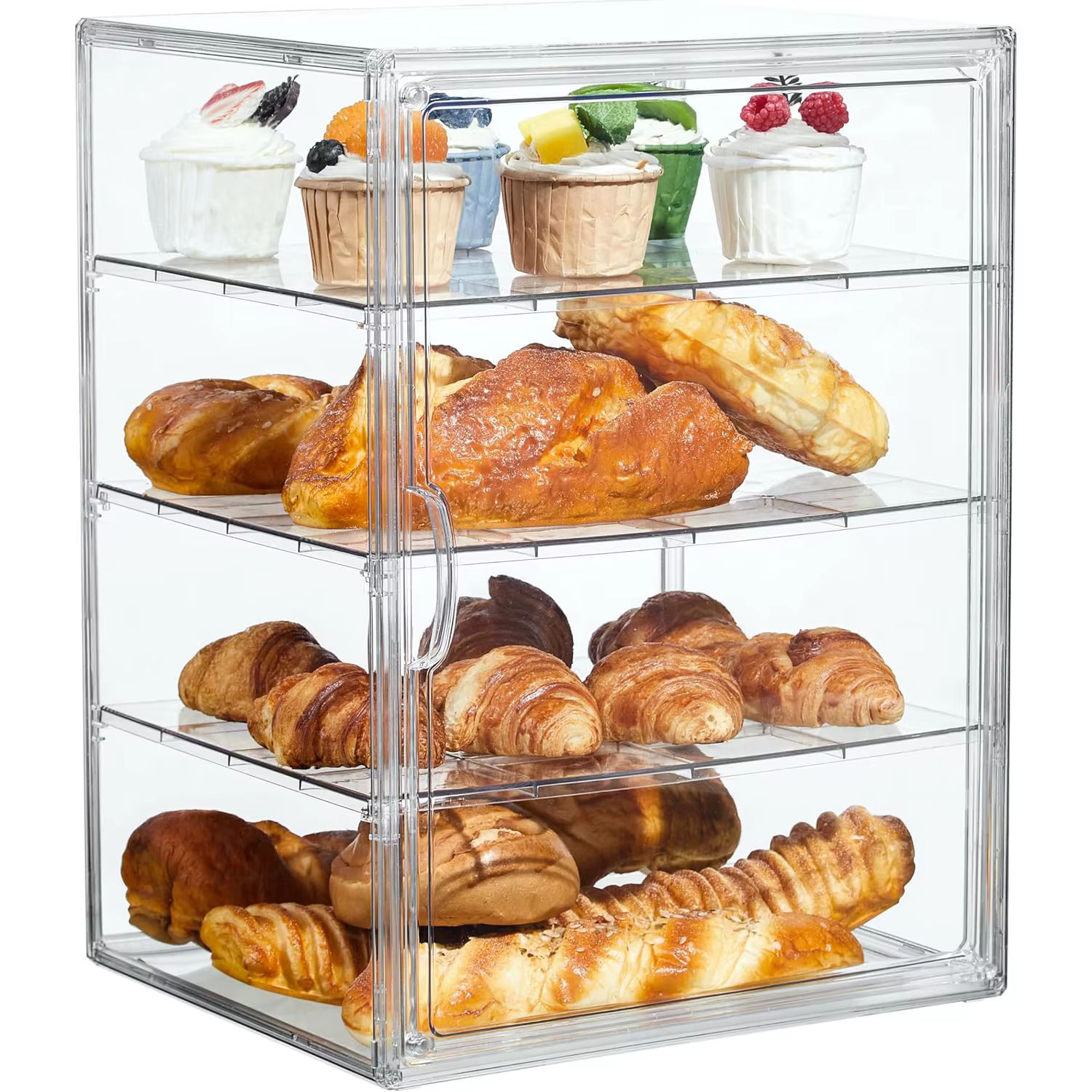 1 pièce, boîte de rangement pour pain transparente réglable à 4 niveaux, grande boîte à pain pour co