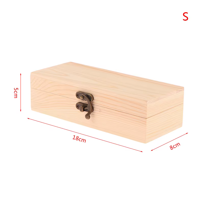【AY】Boîte de rangement rectangulaire en bois, organisateur, boîte de rangement simple, anti-poussièr