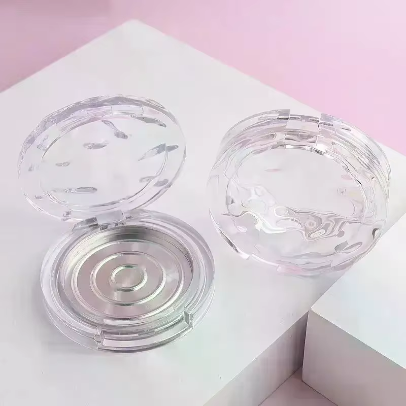 Boîte vide transparente ondulée pour palette de cosmétiques, fard à paupières, blush, rouge à lèvres