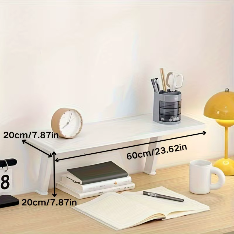 1 étagère flottante de bureau en bois blanc - Organisateur de bureau rectangulaire multi-niveaux, pa