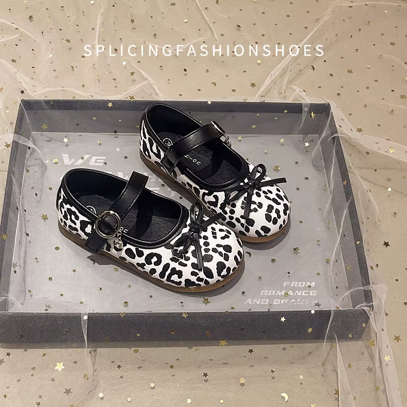 Chaussures en cuir à lanières pour petites filles avec joli nœud, nouvelle collection automne 2026, 