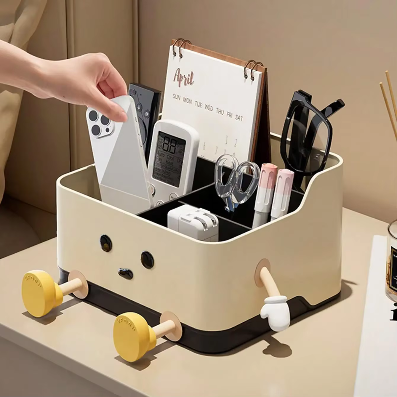 Boîte de rangement multifonctionnelle pour bureau, étagère d'organisation de cosmétiques, boîte de r