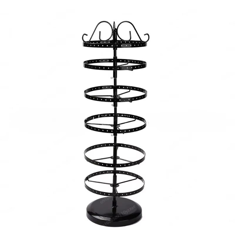 Support de boucles d'oreilles rotatif à 6 niveaux, présentoir multicouche pour goujons et cerceaux, 